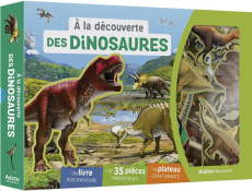 A la découverte des dinosaures. Coffret avec un livre documentaire, de 30 pièces magnétiques, un p - Ousset Emmanuelle
