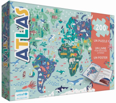 Atlas. Un puzzle 200 pièces, un livre pour découvrir le monde, un poster - Taylor Nadia ; Billioud Jean-Michel