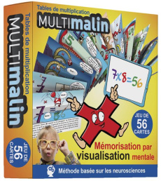 MULTIMALIN. Tables de multiplication. Jeu de 56 cartes, mémorisation par visualisation mentale - Protin Matthieu