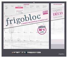 Frigobloc Mensuel Tendance déco Noir. Avec 1 crayon, Edition 2026 - COLLECTIF