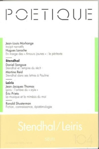 Poétique N° 104 : Stendhal / Leiris - COLLECTIF