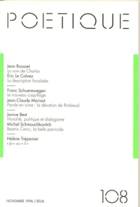 Poétique N° 108 - COLLECTIF