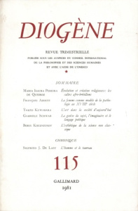 Diogène/115/Diogène Tome 115 - Gallimard