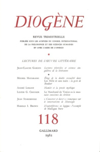 Diogène/118/Lectures de l'oeuvre littéraire - Gallimard
