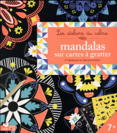 Mandalas sur cartes à gratter. 6 tableaux et des pochoirs ! - Arveux Marion