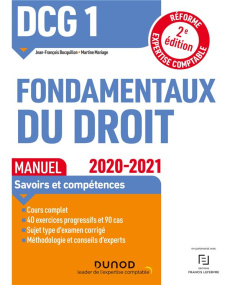 Fondamentaux du droit DCG 1. Manuel, Edition 2020-2021 - Bocquillon Jean-François ; Mariage Martine