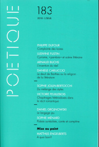 Poétique N° 183/2018-1 - Charles Michel