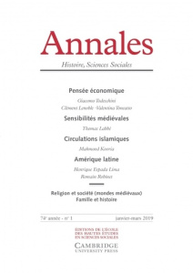 Annales Histoire, Sciences Sociales N° 1/2019 : Economie, Sensibilités et circulations au Moyen Age - COLLECTIF
