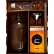 Coffret Faire sa bière maison. Contient : 1 bonbonne en verre de 1,8L, 1 entonnoir en métal, 1 flexi - COLLECTIF