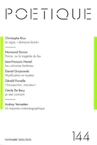 Poétique N° 144 - COLLECTIF