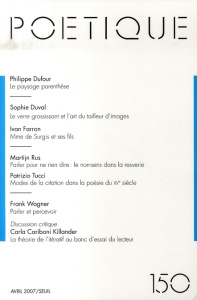 Poétique N° 150, Avril 2007 - COLLECTIF