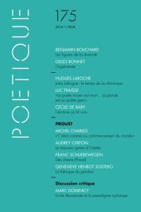 Poétique N° 175/2014-1 : Proust - COLLECTIF