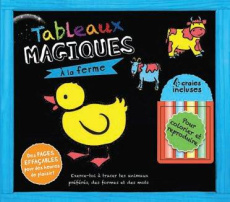 Tableau magique, à la ferme. 4 craies incluses - COLLECTIF