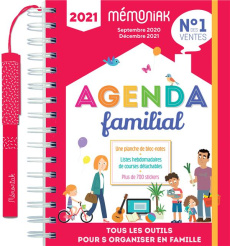 Agenda familial Mémoniak. Tous les outils pour s'organiser en famille. Avec 1 stylo , 700 autocollan - EDITIONS 365/NESK