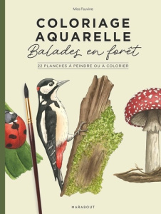 Coloriage & aquarelle Balades en forêt. 22 planches à peindre ou à colorier - MISS FAUVINE