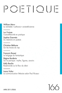 Poétique N° 166, Avril 2011 - Marx William