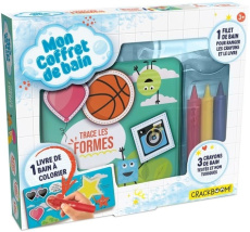 Mon coffret de bain. Trace les formes. Avec 1 livre de bain à colorier, 3 crayons de bain et 1 filet - Delporte Corinne