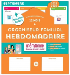 Organiseur familial hebdomadaire. De septembre 2025 à décembre 2026, Edition 2025-2026 - NESK