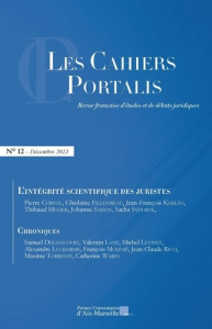Les Cahiers Portalis N° 12 : L'intégrité scientifique des juristes - Padovani Julien