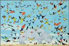 PUZZLE "LE RHINOCEROS ET LES OISEAUX" - MOREAU JEREMIE