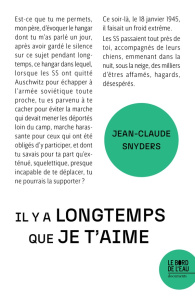 Il y a longtemps que je t'aime - Snyders Jean-Claude ; Snyders Georges