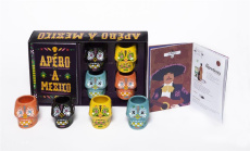 Coffret Apéro à Mexico. Contient 1 livre de recettes et 4 mini-verres "têtes de mort" - Terwagne Alexandre