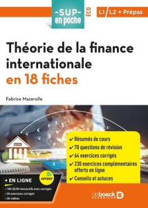 Théorie de la finance internationale en 18 fiches. L1, L2   Prépas - Mazerolle Fabrice