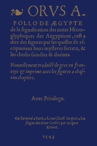 De la signification des notes hiéroglyphiques des Egyptiens - LIBRORUM AMICI