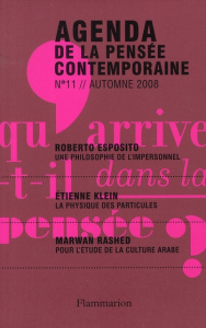 Agenda de la pensée contemporaine N° 11, Automne 2008 - Jullien François ; Chartier Pierre ; Ward Lasowski