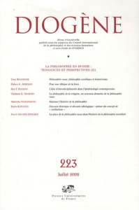 Diogène N° 223, Juillet-Septembre 2008 : La philosophie en Russie Tendances et perspectives (2) - Aymard Maurice ; Scarantino Luca Maria