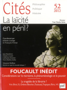 Cités N° 52/2012 : La laïcité en péril ? - Grange Juliette ; Frimat François