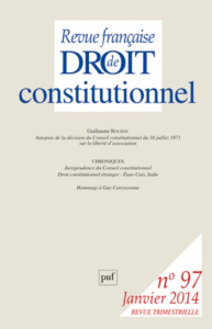 Revue française de Droit constitutionnel N° 97, Janvier 2014 - Maus Didier