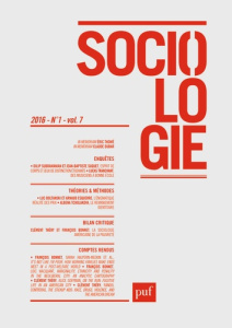 Sociologie Volume 7 N° 1/2016 - Paugam Serge