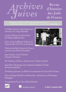 Archives juives N° 56/2, 2e semestre 2023 - Assan Valérie ; Knörzer Heidi