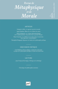 Revue de Métaphysique et de Morale N° 4, octobre-décembre 2024 - Andrault Raphaële ; Anfray Jean-Pascal