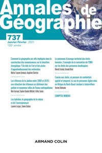 Annales de Géographie N° 737, janvier-février 2021 - Fourault-Cauët Véronique ; Quéva Christophe