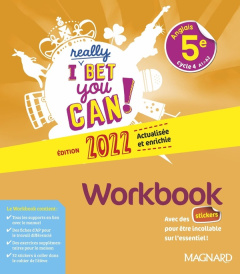 Anglais 5e I Really Bet You Can! Workbook, Edition 2022 - Jaillet Michelle ; André Frédéric ; Denoix-Smart F
