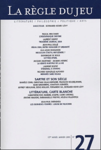 La Règle du jeu N° 27, Janvier 2005 - Lévy Bernard-Henri