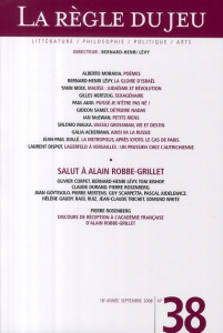 La Règle du jeu N° 38, septembre 2008 - Lévy Bernard-Henri