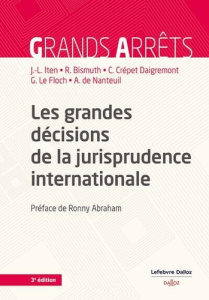 Les grandes décisions de la jurisprudence internationale. 3e édition - Iten Jean-Louis ; Bismuth Régis ; Crépet Daigremon