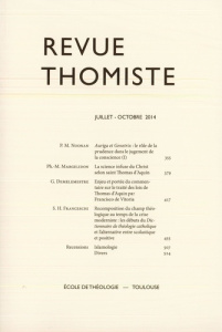 Revue thomiste N° 3/2014, juillet-septembre 2014 - Margelidon Philippe-Marie