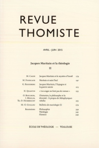 Revue thomiste N° 2/2015, avril-juin 2015 - Margelidon Philippe-Marie