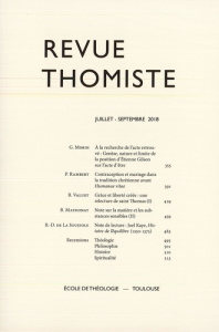Revue thomiste N° 3/2018, juillet-septembre 2018 - Margelidon Philippe-Marie