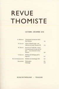 Revue thomiste N° 4/2018, octobre-décembre 2018 - Margelidon Philippe-Marie