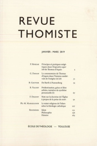 Revue thomiste N° 1/2019, janvier-mars 2019 - Margelidon Philippe-Marie