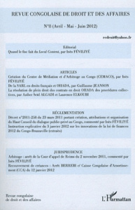 Revue congolaise de droit et des affaires N° 8, Avril-Mai-Juin 2012 - Féviliyé Inès