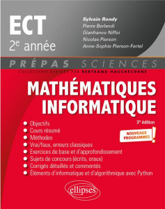Mathématiques informatique ECT 2e année. 3e édition - Rondy Sylvain ; Berlandi Pierre ; Niffoi Gianfranc