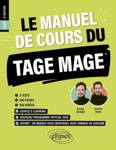 Le manuel de cours du TAGE MAGE. 3 tests, 200 fiches, 900 vidéos, Edition 2025 - Sévigné Arnaud ; Pinto Joachim