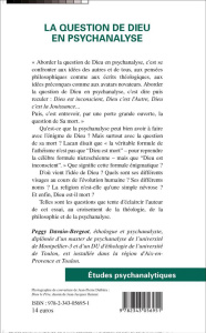 La question de Dieu en psychanalyse. Naissance et mort de Dieu - Davain-Bergeot Peggy ; Causse Jean-Daniel