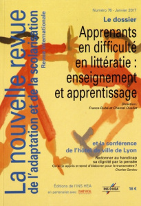 La nouvelle revue de l'adaptation et de la scolarisation N° 76, janvier 2017 : Apprenants en difficu - Dubé France ; Ouellet Chantal